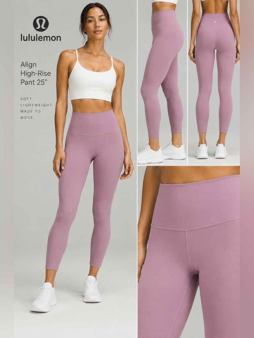 Lululemon Align High-Rise Pant 25” – Dusty Mauve/Pink – Size 4 *583